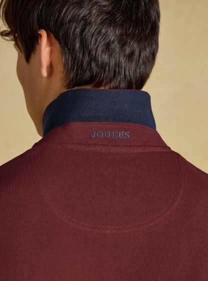 Joules Woody Long Sleeved Polo Shirt Port