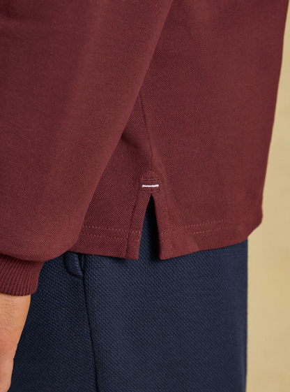 Joules Woody Long Sleeved Polo Shirt Port