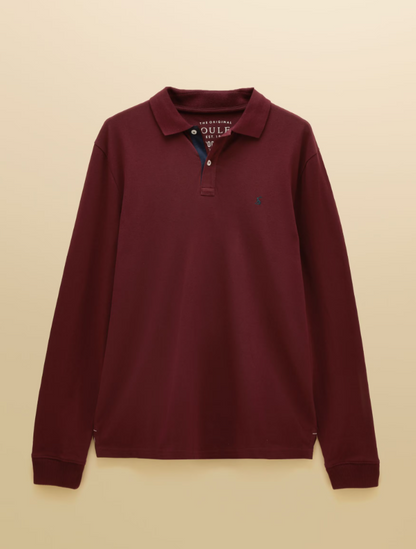 Joules Woody Long Sleeved Polo Shirt Port