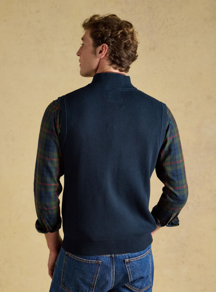 Joules Hillside Zip Up Gilet Navy