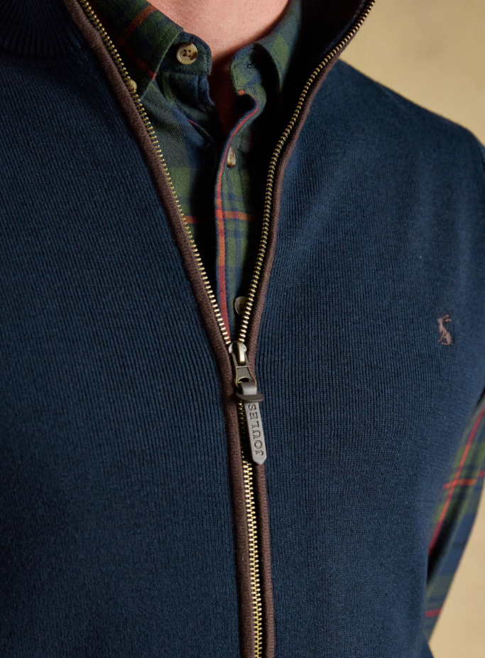 Joules Hillside Zip Up Gilet Navy