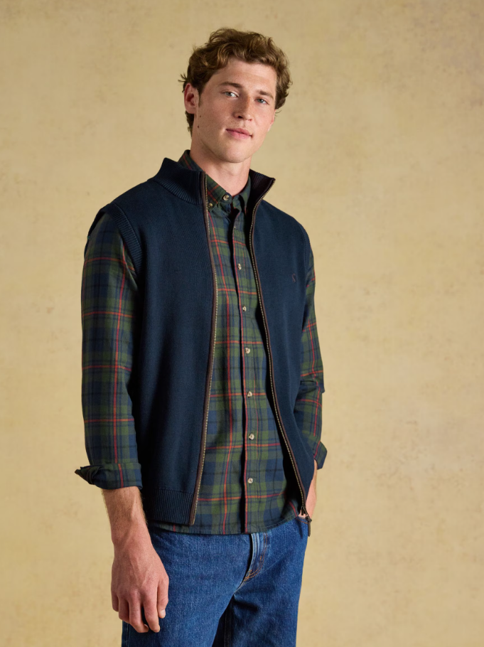Joules Hillside Zip Up Gilet Navy