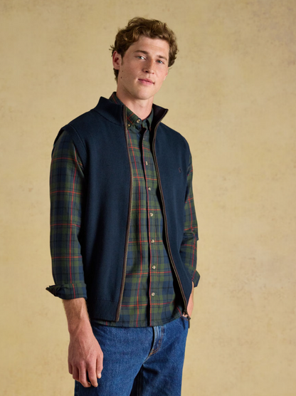 Joules Hillside Zip Up Gilet Navy