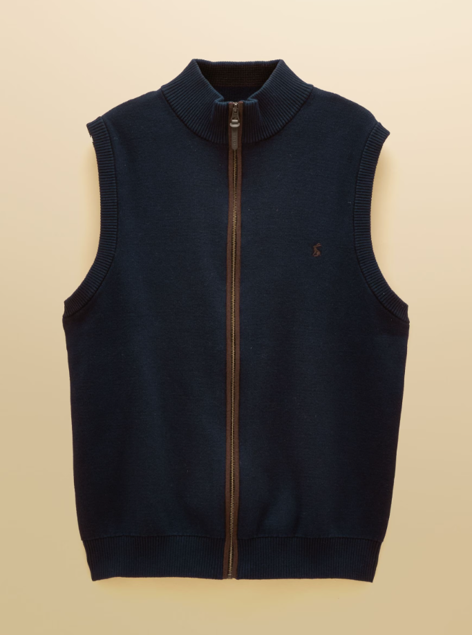Joules Hillside Zip Up Gilet Navy