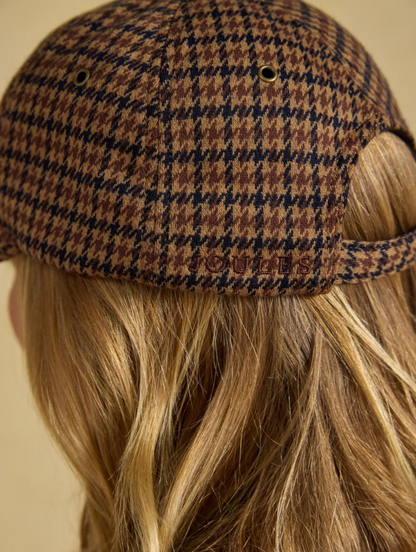 Joules Perry Neutral Houndstooth Jersey Baseball Cap