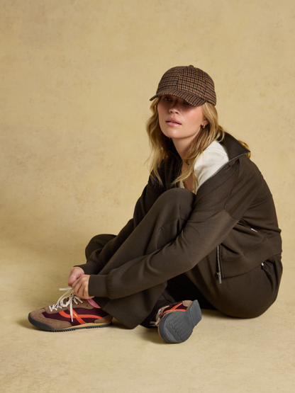 Joules Perry Neutral Houndstooth Jersey Baseball Cap