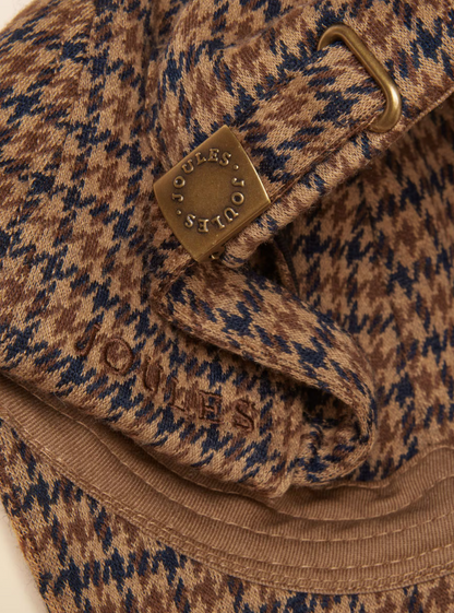 Joules Perry Neutral Houndstooth Jersey Baseball Cap