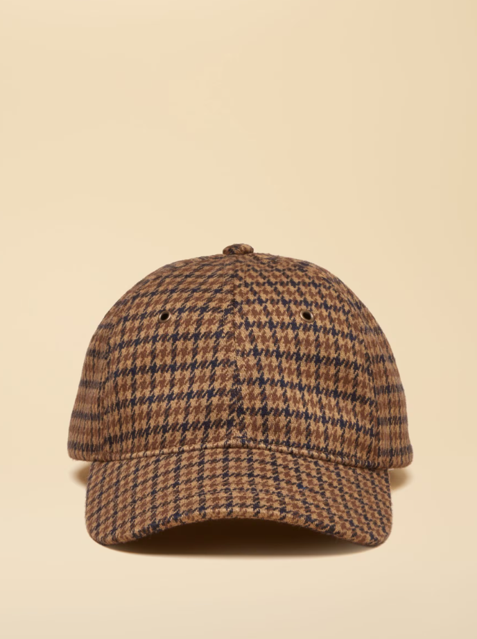 Joules Perry Neutral Houndstooth Jersey Baseball Cap