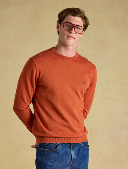 Joules Hillside Crew Knitted Jumper Orange