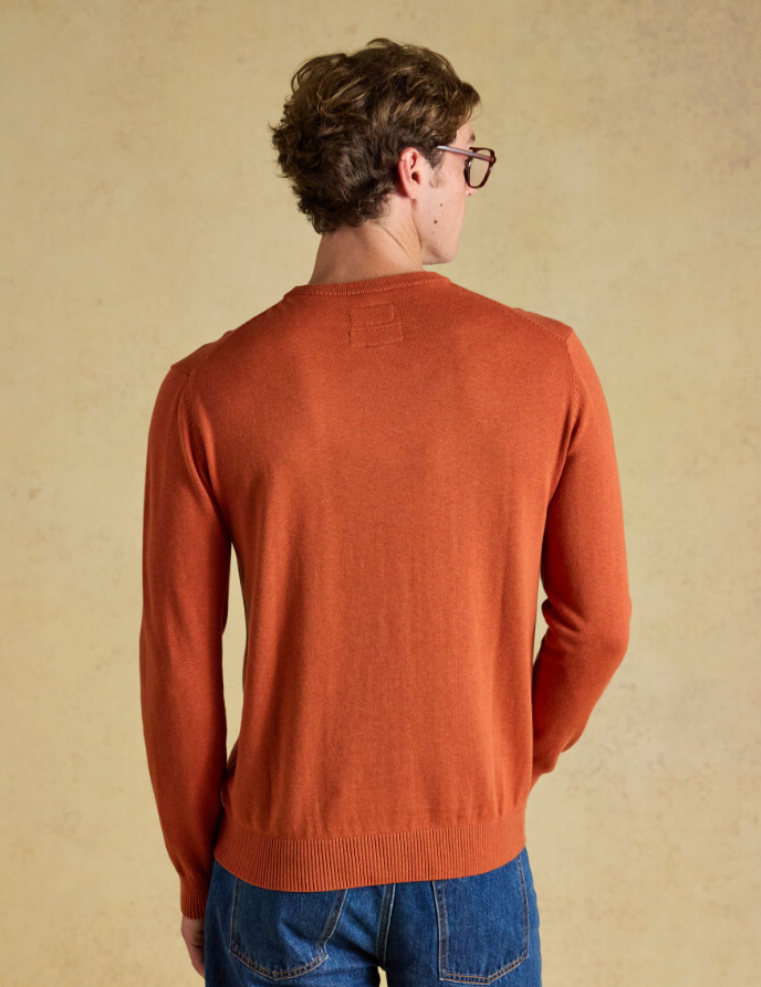 Joules Hillside Crew Knitted Jumper Orange