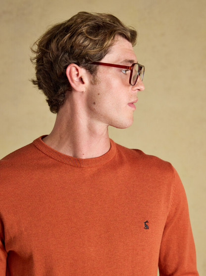 Joules Hillside Crew Knitted Jumper Orange