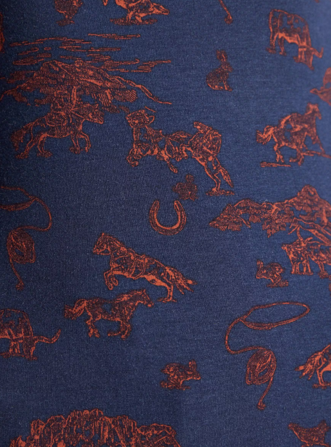 Joules Amy Western Jersey Top Navy