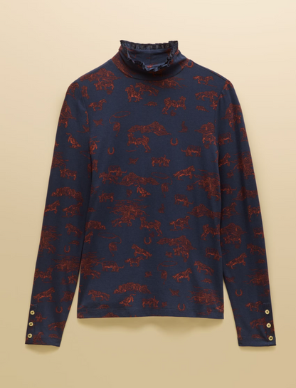 Joules Amy Western Jersey Top Navy