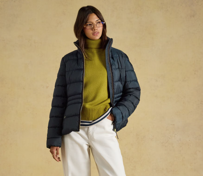 Joules Paddock Showerproof Padded Coat Navy