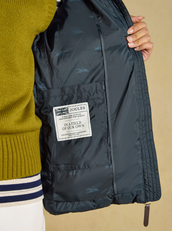 Joules Paddock Showerproof Padded Coat Navy
