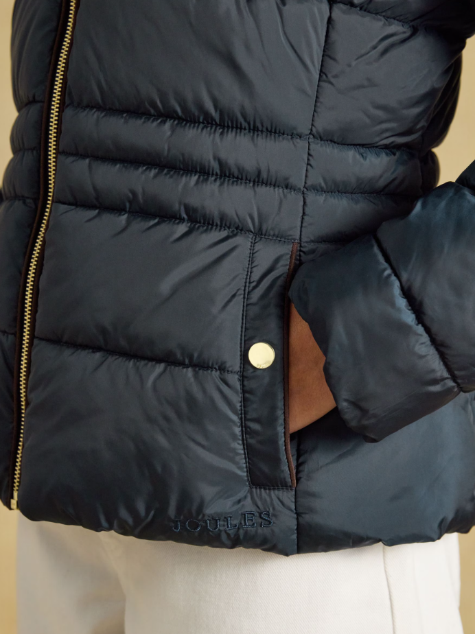 Joules Paddock Showerproof Padded Coat Navy