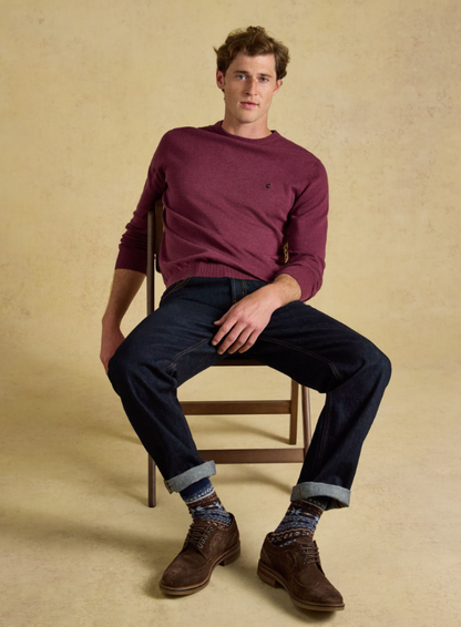 Joules Hillside Crew Knitted Jumper Plum