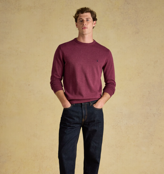 Joules Hillside Crew Knitted Jumper Plum