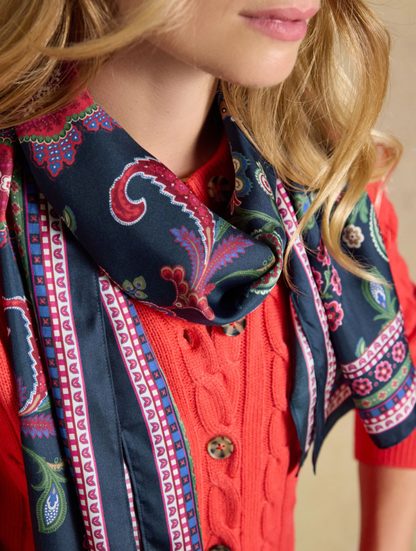Joules Windsor Floral Scarf Navy & Pink