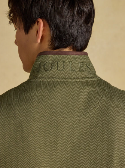 Joules Herringbone Quarter Zip Sweatshirt Green