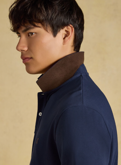 Joules Woody Long Sleeved Polo Shirt Navy