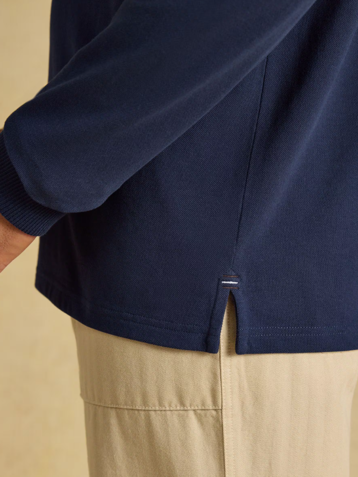 Joules Woody Long Sleeved Polo Shirt Navy