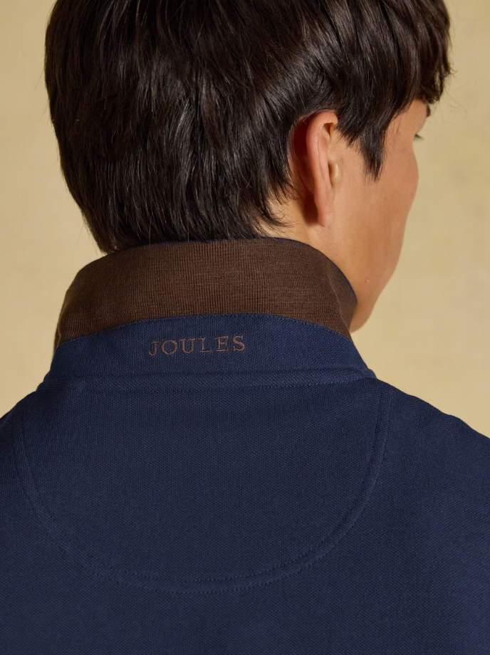 Joules Woody Long Sleeved Polo Shirt Navy