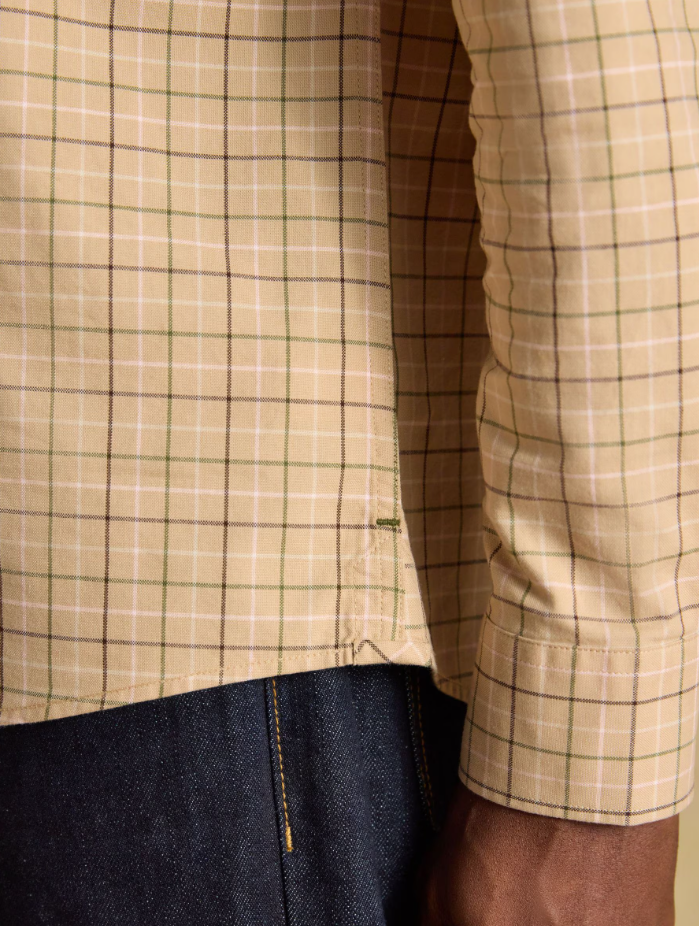 Joules Oxford Check Classic Fit Cotton Oxford Oatmeal Checked