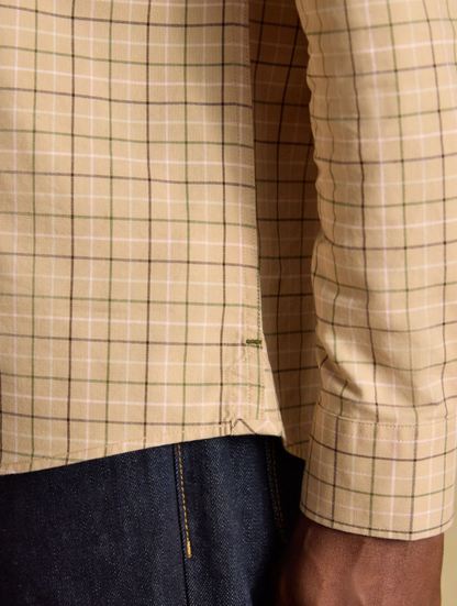 Joules Oxford Check Classic Fit Cotton Oxford Oatmeal Checked