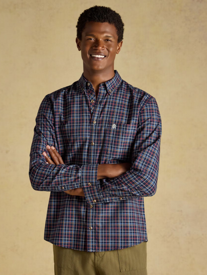 Joules Oxford Check Classic Fit Cotton Oxford Navy Checked