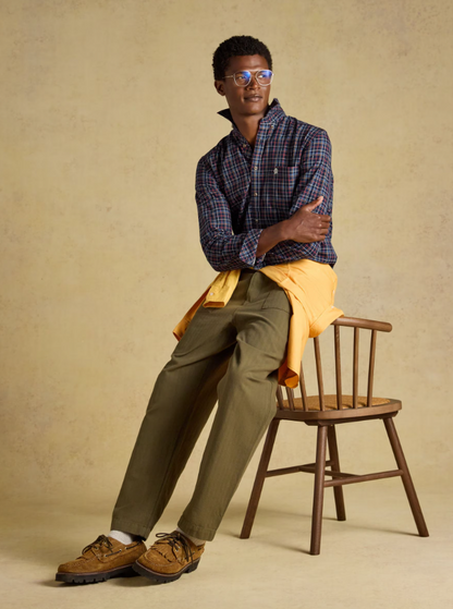 Joules Oxford Check Classic Fit Cotton Oxford Navy Checked