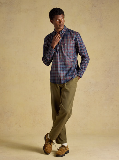 Joules Oxford Check Classic Fit Cotton Oxford Navy Checked