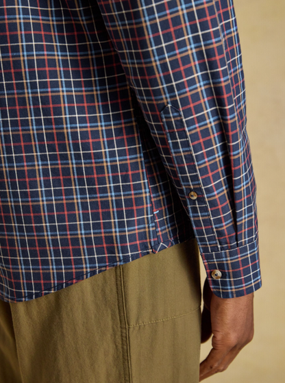 Joules Oxford Check Classic Fit Cotton Oxford Navy Checked
