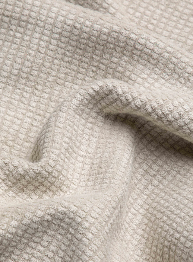 Weird Fish Newark 1/4 Zip Grid Fleece Ecru