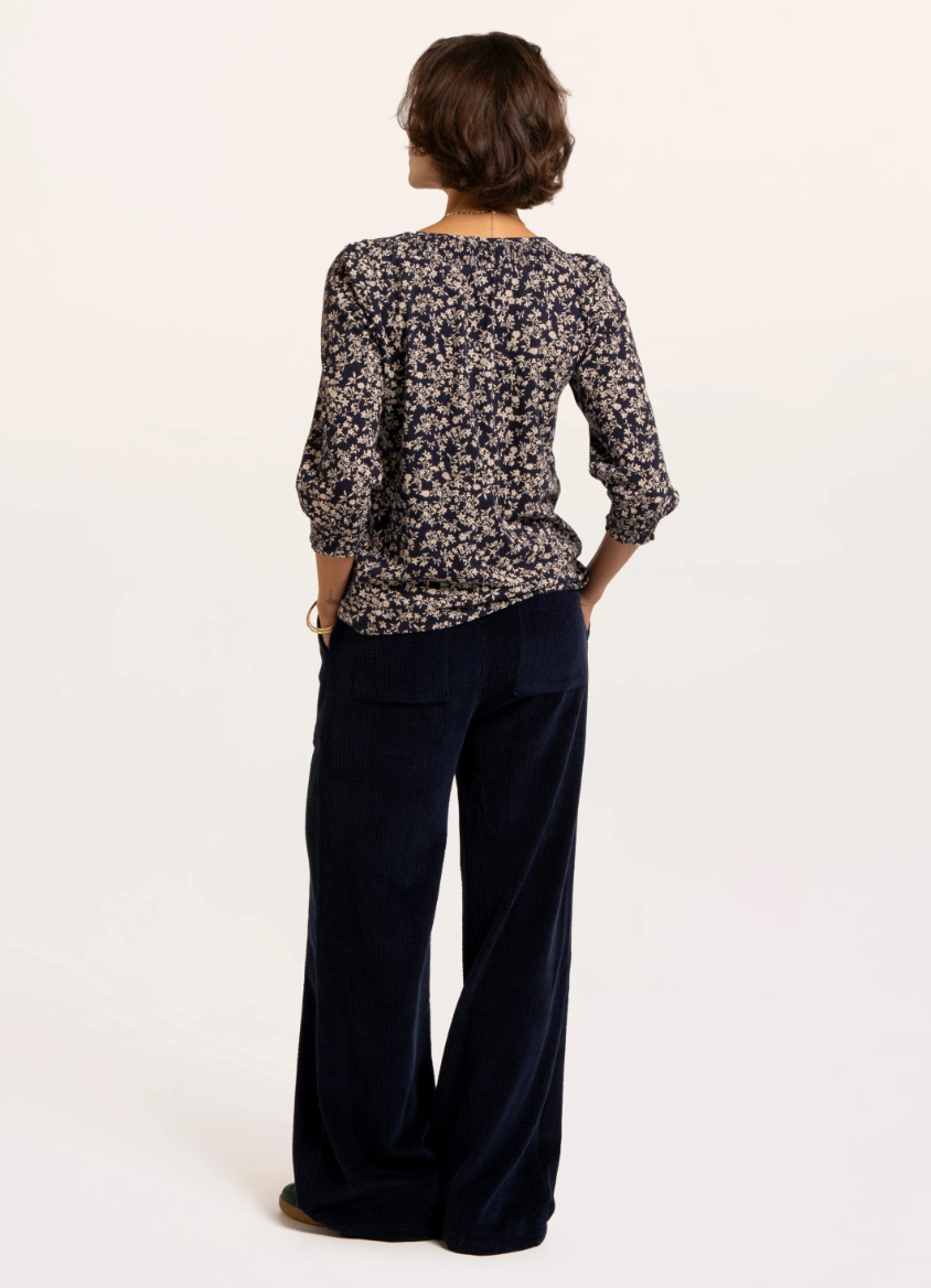 Brakeburn Brielle Printed 3/4 Sleeve T-shirt Navy