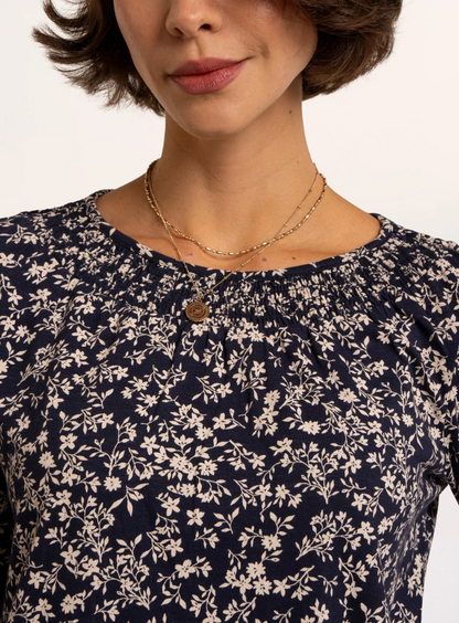 Brakeburn Brielle Printed 3/4 Sleeve T-shirt Navy