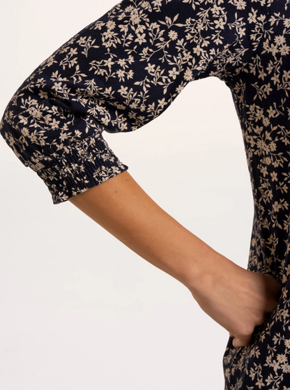 Brakeburn Brielle Printed 3/4 Sleeve T-shirt Navy