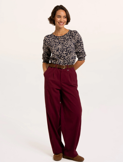 Brakeburn Brielle Printed 3/4 Sleeve T-shirt Navy