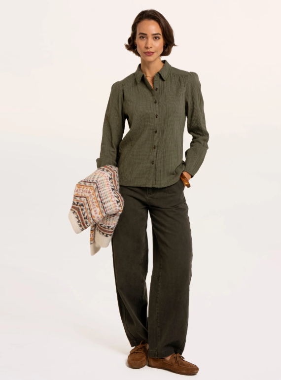 Brakeburn Rene Blouse Washed Khaki