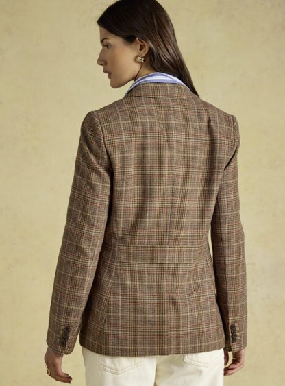 Joules Foxley Check Wool Rich Tweed Suit Blazer