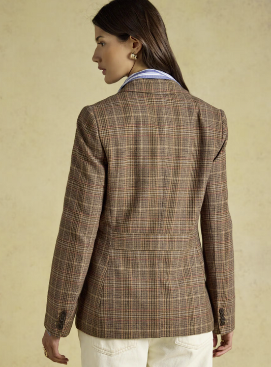 Joules Foxley Check Wool Rich Tweed Suit Blazer