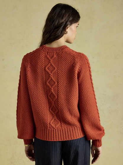 Joules Rafferty Cable Knit Jumper Burnt Orange