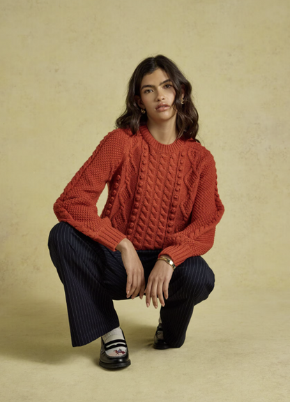 Joules Rafferty Cable Knit Jumper Burnt Orange