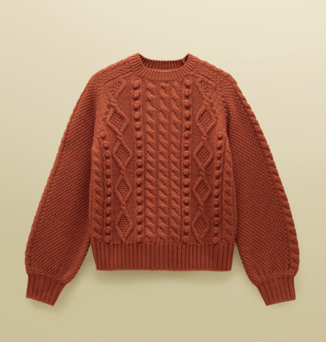 Joules Rafferty Cable Knit Jumper Burnt Orange
