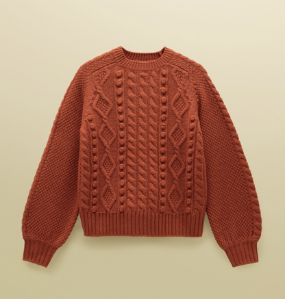 Joules Rafferty Cable Knit Jumper Burnt Orange