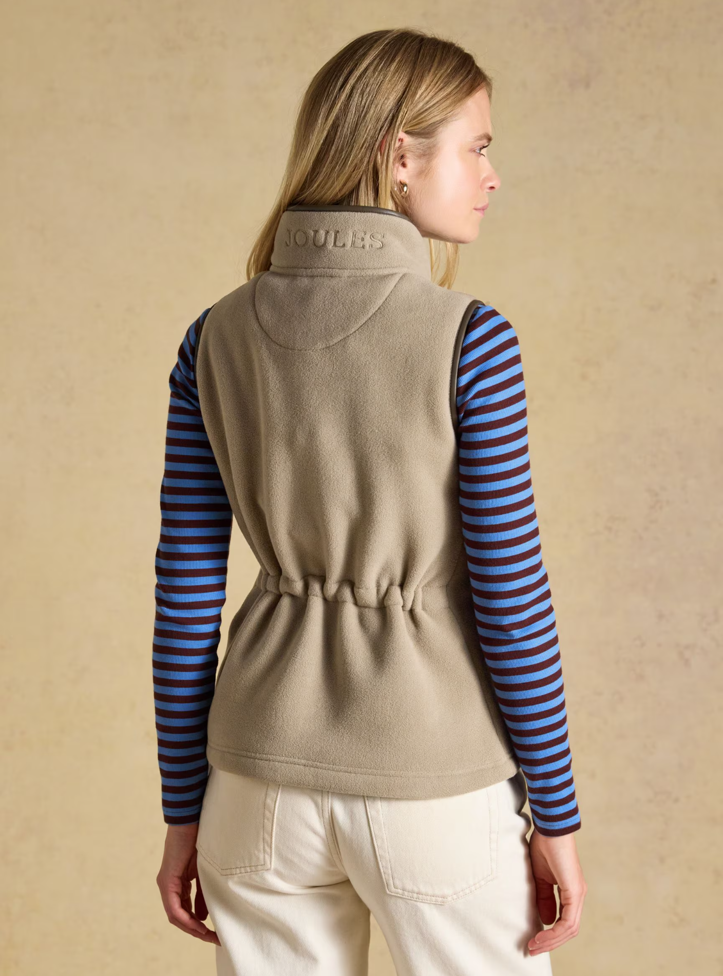 Joules Heritage Regular Fleece Gilet Mink
