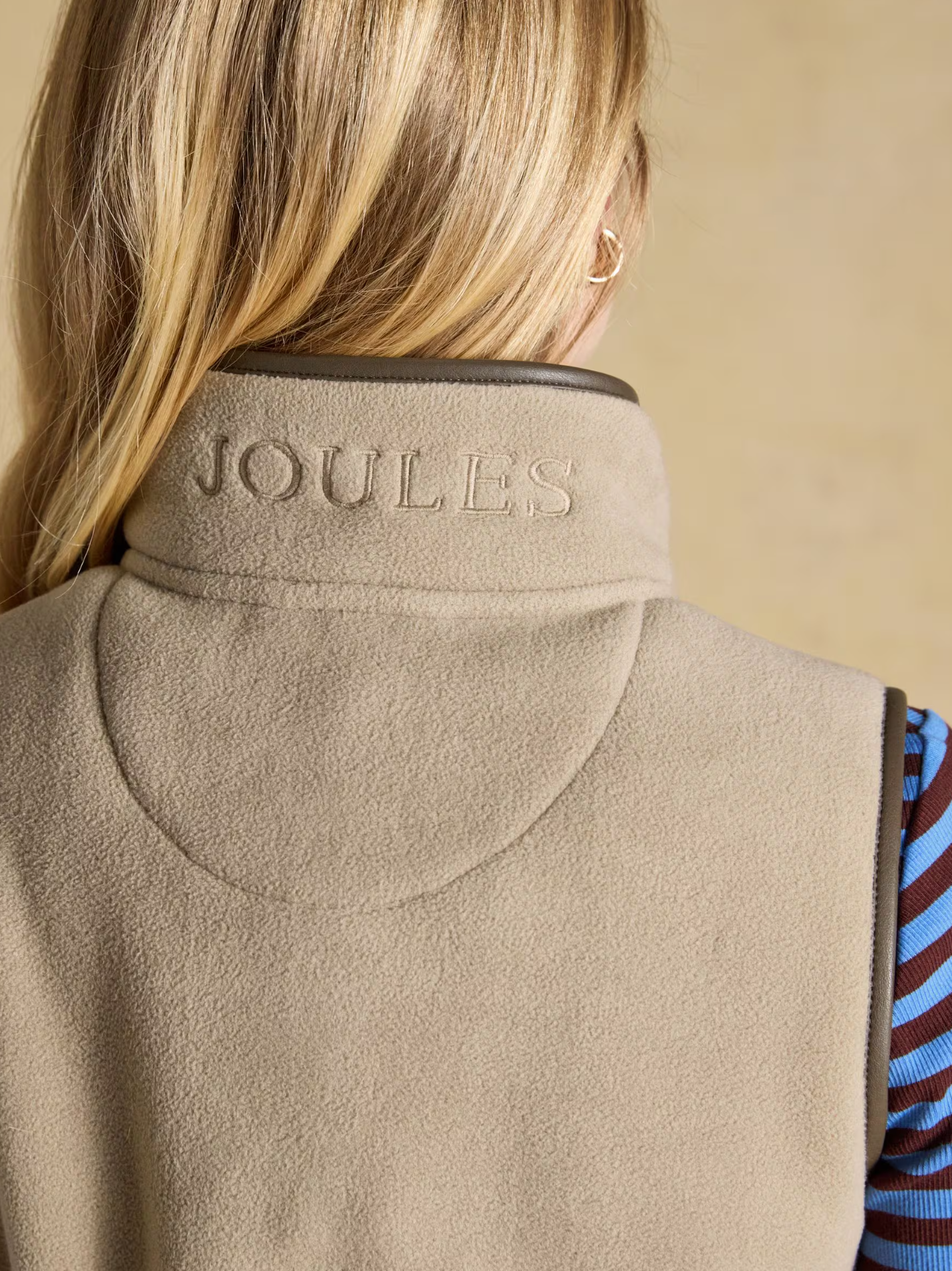Joules Heritage Regular Fleece Gilet Mink