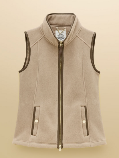 Joules Heritage Regular Fleece Gilet Mink