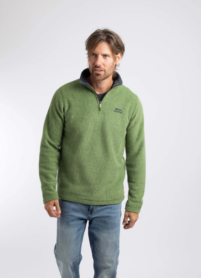 Weird Fish Newark 1/4 Zip Grid Fleece Irish Moss