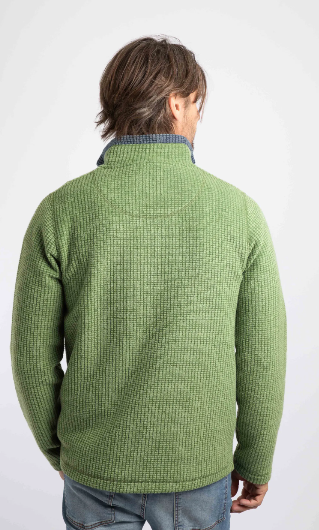 Weird Fish Newark 1/4 Zip Grid Fleece Irish Moss